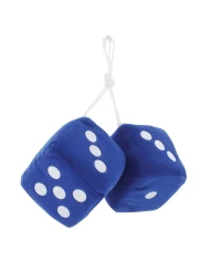 (BULK) 3" x 3" CLASSIC FUZZY DICE - BLUE