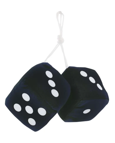 (BULK) 3" x 3" CLASSIC FUZZY DICE - BLACK (BULK) 3" x 3" CLASSIC FUZZY DICE - BLACK