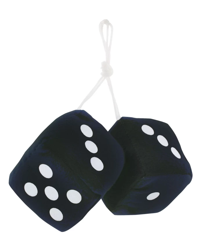 (BULK) 3" x 3" CLASSIC FUZZY DICE - BLACK