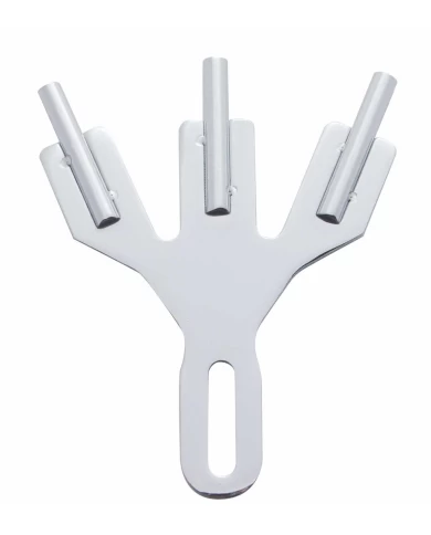 (BULK) CHROME 3 POST FLAG HOLDER (BULK) CHROME 3 POST FLAG HOLDER