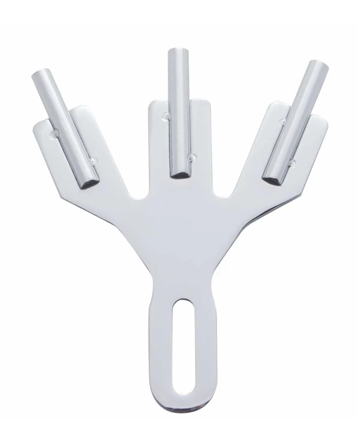 (BULK) CHROME 3 POST FLAG HOLDER