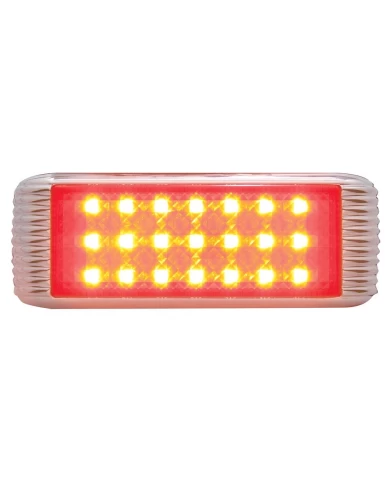 (CARD) 21 RED LED FLUSH MOUNT S/T/T & P/T/C LIGHT WITH BEZEL - RED LENS (CARD) 21 RED LED FLUSH MOUNT S/T/T & P/T/C LIGHT WITH BEZEL - RED LENS
