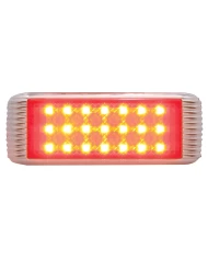 (CARD) 21 RED LED FLUSH MOUNT S/T/T & P/T/C LIGHT WITH BEZEL - RED LENS