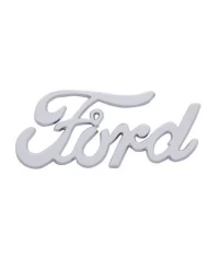 (BULK) CHROME VINTAGE "FORD" SCRIPT EMBLEM - DOUBLE SIDED TAPE