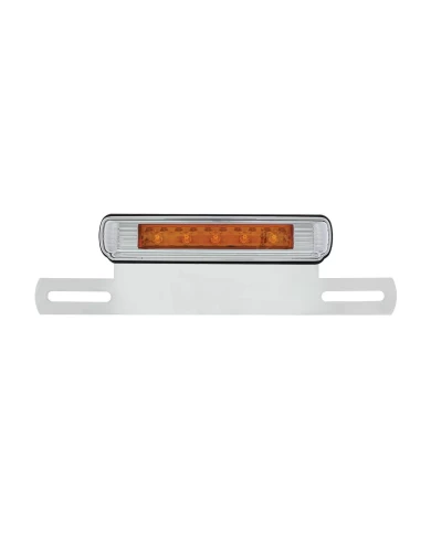 (CARD) CHROME LICENSE PLATE BRACKET WITH AMBER LED AUX LIGHT AND LICENSE PLATE LIGHT (CARD) CHROME LICENSE PLATE BRACKET WITH AMBER LED AUX LIGHT AND LICENSE PLATE LIGHT