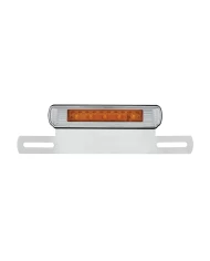 (CARD) CHROME LICENSE PLATE BRACKET WITH AMBER LED AUX LIGHT AND LICENSE PLATE LIGHT (CARD) CHROME LICENSE PLATE BRACKET WITH AMBER LED AUX LIGHT AND LICENSE PLATE LIGHT