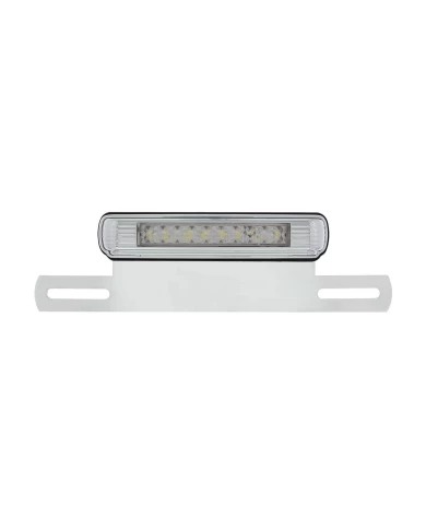 (CARD) CHROME LICENSE PLATE BRACKET WITH WHITE LED BACKUP LIGHT AND LICENSE PLATE LIGHT (CARD) CHROME LICENSE PLATE BRACKET WITH WHITE LED BACKUP LIGHT AND LICENSE PLATE LIGHT