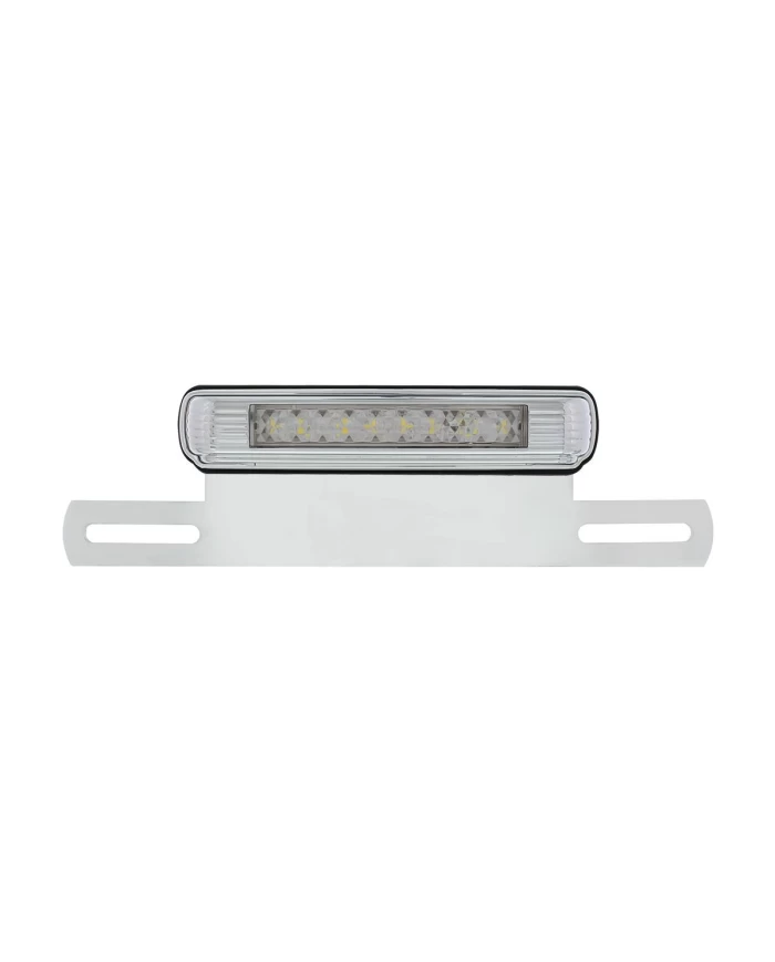 (CARD) CHROME LICENSE PLATE BRACKET WITH WHITE LED BACKUP LIGHT AND LICENSE PLATE LIGHT (CARD) CHROME LICENSE PLATE BRACKET WITH WHITE LED BACKUP LIGHT AND LICENSE PLATE LIGHT