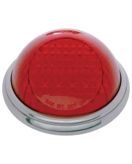 (BULK) 22 RED LED VINTAGE ROUND S/T/T LIGHT - FLUSH MOUNT