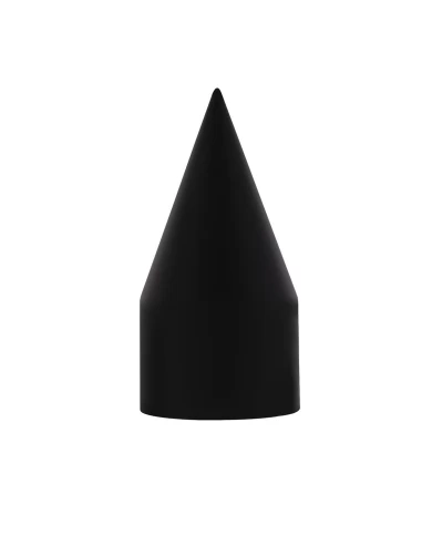 (BULK) BLACK 33mm x 4 1/8" X-POINTED THREAD-ON NUT COVER W/ FLANGE