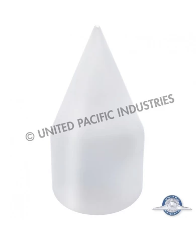 (10/PACK) CHROME PLASTIC 33mm x 4 1/8" X-POINTED THREAD-ON NUT COVER W/ FLANGE