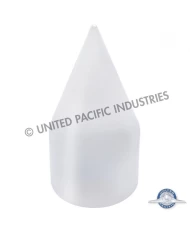 (BULK) CHROME PLASTIC 33mm x 4 1/8" X-POINTED THREAD-ON NUT COVER W/ FLANGE (BULK) CHROME PLASTIC 33mm x 4 1/8" X-POINTED THREAD-ON NUT COVER W/ FLANGE