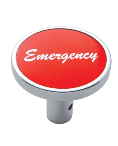 UP23330-"Emergency" Long Air Valve Knob - Red Aluminum Sticker