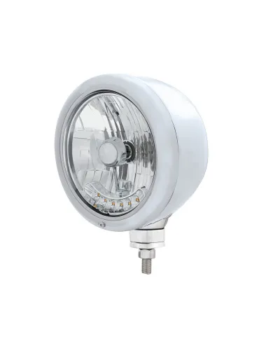UP32508-Stainless Steel Classic Headlight H4 Bulb With 6 Amber LED