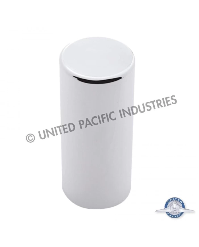 (BULK) CHROME PLASTIC 33mm x 4 1/4" THREAD-ON CYLINDER NUT COVER (BULK) CHROME PLASTIC 33mm x 4 1/4" THREAD-ON CYLINDER NUT COVER