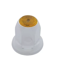 (BULK) CHROME 33mm x 2" NUT COVER W/ FLANGE & REFLECTOR - AMBER (BULK) CHROME 33mm x 2" NUT COVER W/ FLANGE & REFLECTOR - AMBER