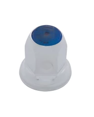 (BULK) CHROME 33mm x 2" NUT COVER W/ FLANGE & REFLECTOR - BLUE (BULK) CHROME 33mm x 2" NUT COVER W/ FLANGE & REFLECTOR - BLUE
