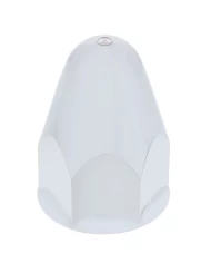 (BULK) CHROME PLASTIC 1 1/2" x 2 3/4" SLOTTED BULLET PUSH-ON NUT COVER (BULK) CHROME PLASTIC 1 1/2" x 2 3/4" SLOTTED BULLET PUSH-ON NUT COVER