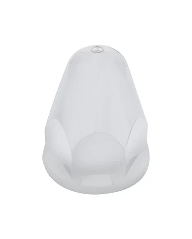 (20/PACK) CHROME PLASTIC 1 1/2" x 2 3/4" SLOTTED BULLET PUSH-ON NUT COVER W/ FLANGE