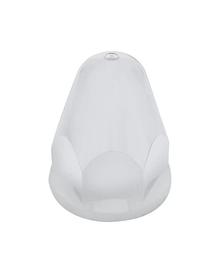 (20/PACK) CHROME PLASTIC 1 1/2" x 2 3/4" SLOTTED BULLET PUSH-ON NUT COVER W/ FLANGE (20/PACK) CHROME PLASTIC 1 1/2" x 2 3/4" SLOTTED BULLET PUSH-ON NUT COVER W/ FLANGE