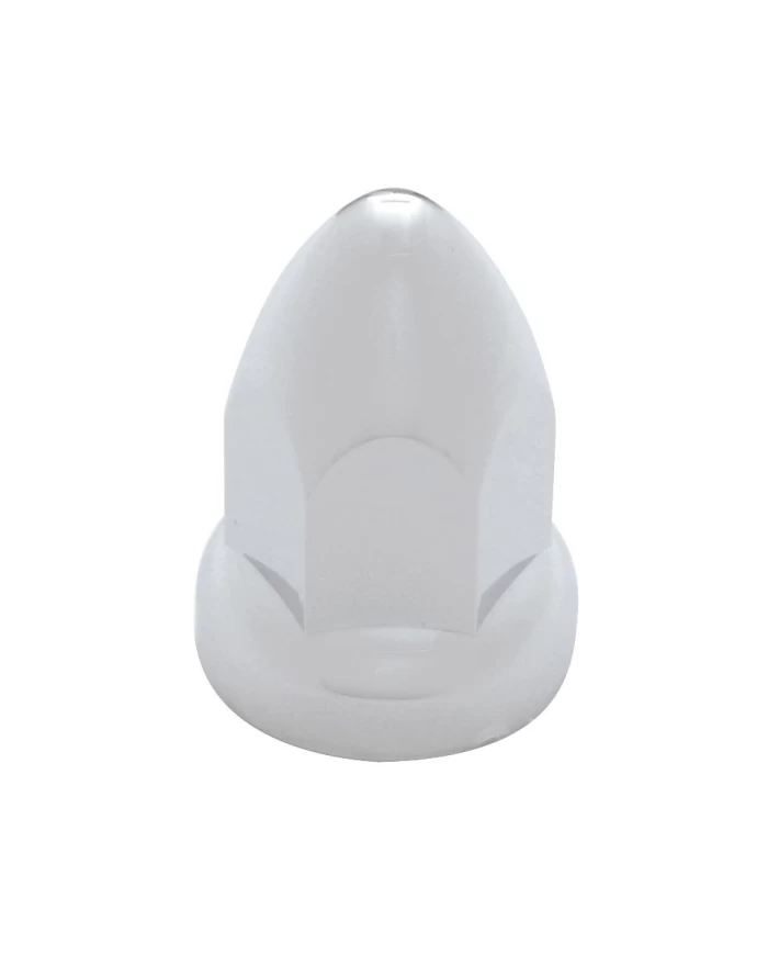 (BULK) CHROME PLASTIC 33mm x 2 3/4" BULLET PUSH-ON NUT COVER W/ LARGE FLANGE (BULK) CHROME PLASTIC 33mm x 2 3/4" BULLET PUSH-ON NUT COVER W/ LARGE FLANGE