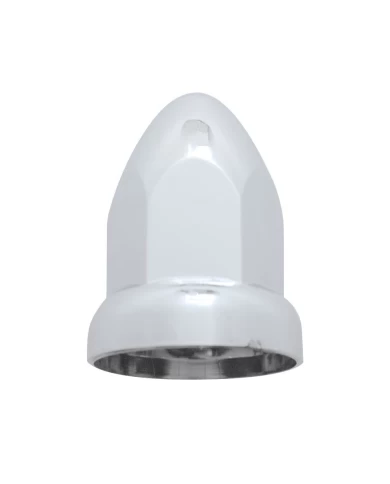 (BULK) CHROME PLASTIC 33mm x 2 3/4" BULLET PUSH-ON NUT COVER W/ LARGE FLANGE