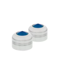 (2/CARD) CHROME ALUMINUM 9/16" NUT COVER W/ DIAMOND - BLUE (2/CARD) CHROME ALUMINUM 9/16" NUT COVER W/ DIAMOND - BLUE