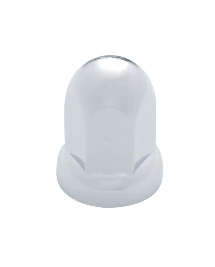 (20/PACK) CHROME 33mm x 2 7/16" PLASTIC STANDARD PUSH-ON NUT COVER W/ FLANGE (20/PACK) CHROME 33mm x 2 7/16" PLASTIC STANDARD PUSH-ON NUT COVER W/ FLANGE