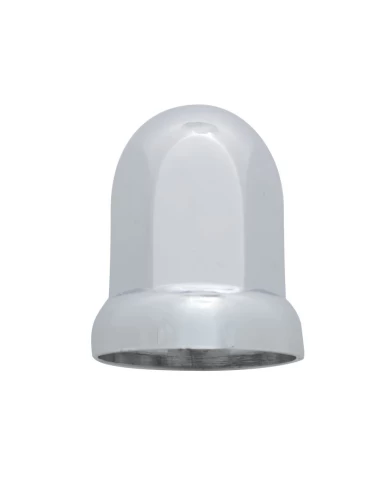(BULK) CHROME 33mm x 2 7/16" PLASTIC STANDARD PUSH-ON NUT COVER W/ FLANGE