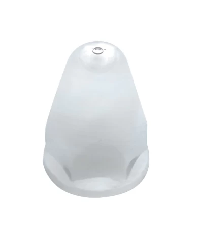 (BULK) CHROME PLASTIC 33mm x 2 5/8" SLOTTED BULLET PUSH-ON NUT COVER W/ FLANGE