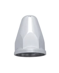 (BULK) CHROME PLASTIC 33mm x 2 5/8" SLOTTED BULLET PUSH-ON NUT COVER W/ FLANGE