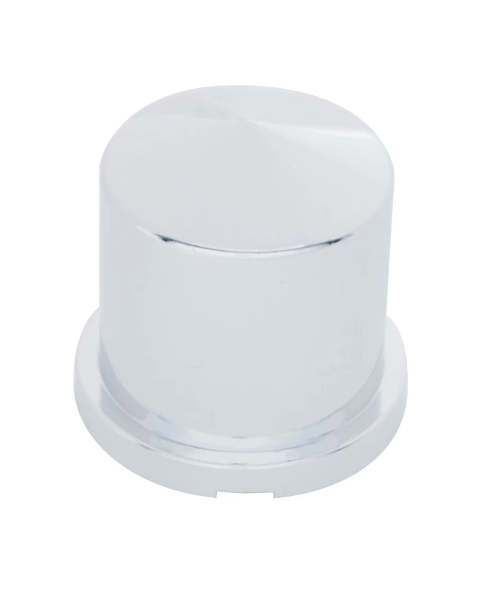 (BULK) CHROME PLASTIC 33mm x 1 7/8" POINTED ROUND PUSH-ON NUT COVER FOR HEX HEAD BOLTS