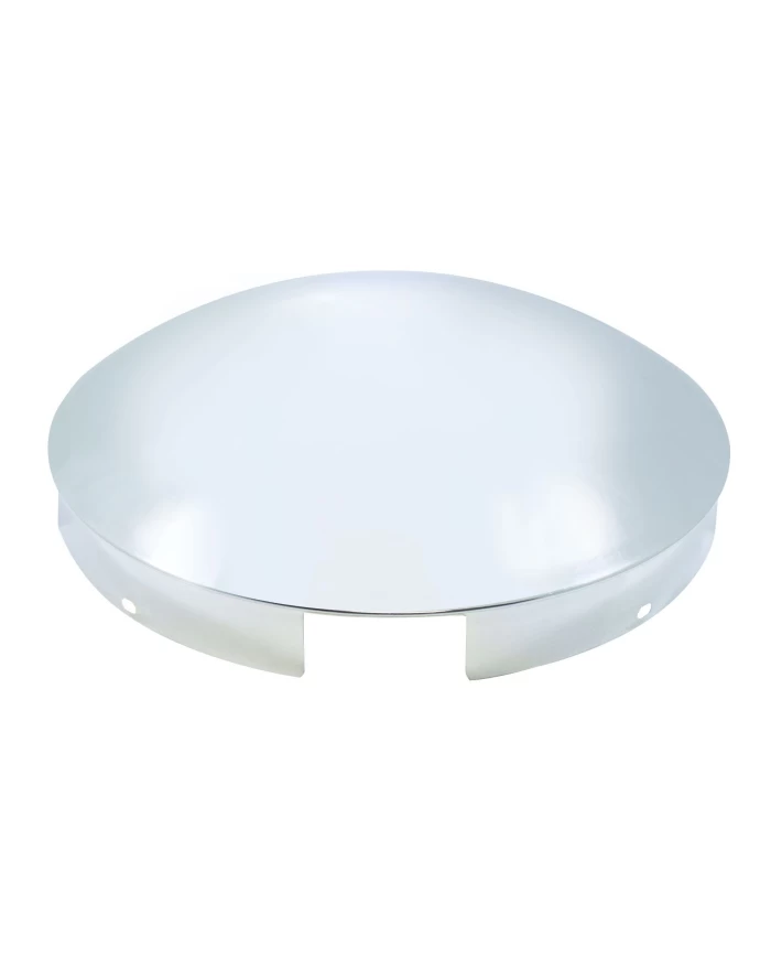 (BULK) CHROME 4 EVEN NOTCH FRONT DOME HUB CAP - 1" LIP