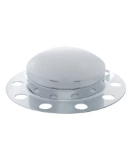 (BULK) CHROME FRONT 3PC. AXLE COVER W/ DOME HUB CAP - UNI-MOUNT (BULK) CHROME FRONT 3PC. AXLE COVER W/ DOME HUB CAP - UNI-MOUNT