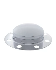 (BULK) CHROME FRONT 3PC. AXLE COVER W/ HUBDOMETER HUB CAP - 8 HOLES UNI-MONT RING (BULK) CHROME FRONT 3PC. AXLE COVER W/ HUBDOMETER HUB CAP - 8 HOLES UNI-MONT RING