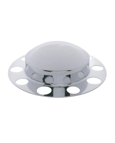 (BULK) CHROME FRONT 2PC. AXLE COVER - STEEL RING (BULK) CHROME FRONT 2PC. AXLE COVER - STEEL RING