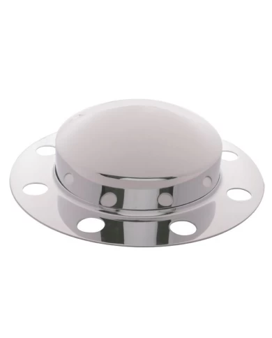 (BULK) CHROME FRONT 2PC. AXLE COVER - 8 HOLES UNI-MOUNT