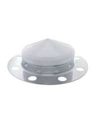 (BULK) CHROME FRONT 3PC. AXLE COVER W/ POINTED HUB CAP - 8 HOLES UNI-MOUNT (BULK) CHROME FRONT 3PC. AXLE COVER W/ POINTED HUB CAP - 8 HOLES UNI-MOUNT