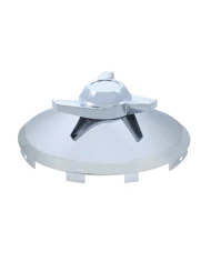 (BULK) CHROME UNIVERSAL FRONT HUB CAP WITH 3 BAR RIGHT SWING STYLE SPINNER - 7/16" LIP