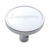 UP23331-"Emergency" Long Air Valve Knob - Silver Aluminum Sticker