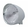 UP32523-Motorcycle Chrome "Chopper" Headlight With Smooth Visor 6014 Bulb
