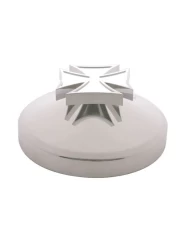 (BULK) CHROME 8" REAR HUB CAP W/ IRON CROSS SPINNER (BULK) CHROME 8" REAR HUB CAP W/ IRON CROSS SPINNER