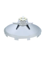 (BULK) CHROME UNIVERSAL FRONT HUB CAP WITH GUN CYLINDER STYLE SPINNER - 7/16" LIP