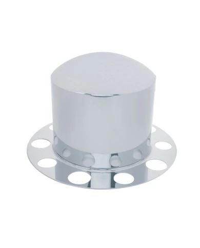 (BULK) CHROME REAR 2PC. AXLE COVER - STEEL RING (BULK) CHROME REAR 2PC. AXLE COVER - STEEL RING