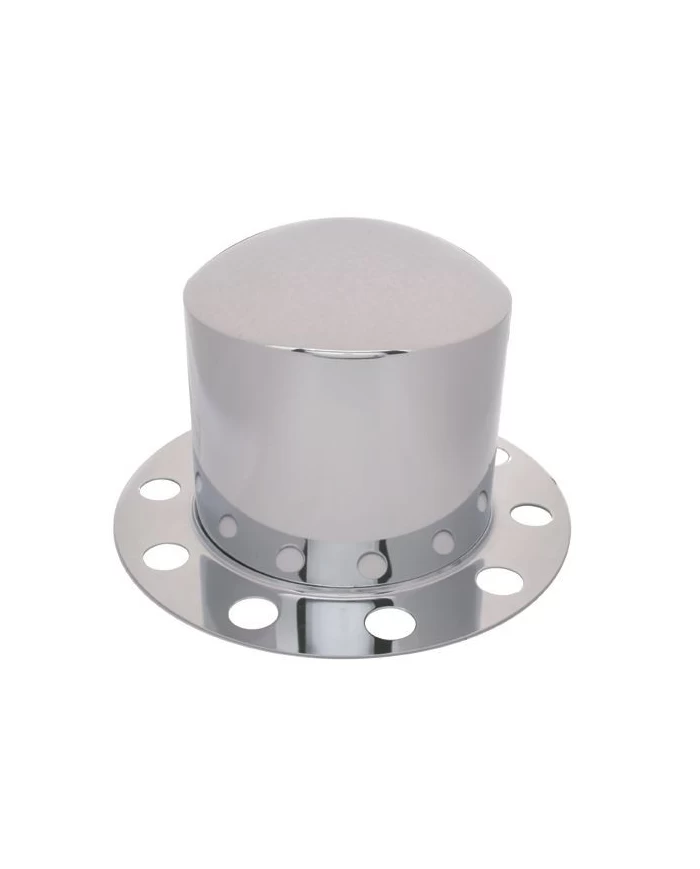 (BULK) CHROME REAR 2PC. AXLE COVER - 10 HOLES UNI-MOUNT RING