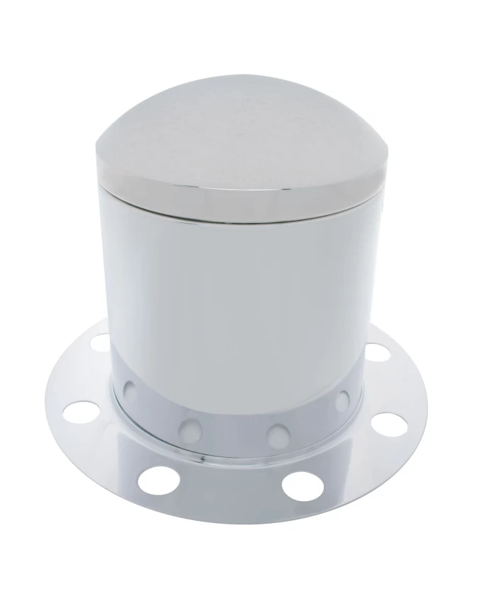 (BULK) CHROME POINTED REAR 3PC. AXLE COVER - 8 HOLES UNI-MOUNT RING (BULK) CHROME POINTED REAR 3PC. AXLE COVER - 8 HOLES UNI-MOUNT RING