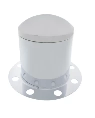 (BULK) CHROME POINTED REAR 3PC. AXLE COVER - 8 HOLES UNI-MOUNT RING