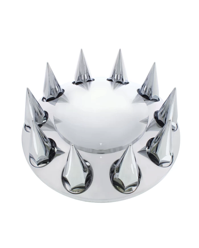 (CBOX) CHROME SPIKE FRONT AXLE COVER - 33MM THREAD-ON (CBOX) CHROME SPIKE FRONT AXLE COVER - 33MM THREAD-ON