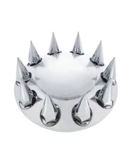 (CBOX) CHROME SPIKE FRONT AXLE COVER - 33MM THREAD-ON (CBOX) CHROME SPIKE FRONT AXLE COVER - 33MM THREAD-ON