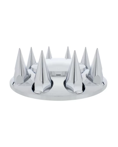 (CBOX) CHROME SPIKE FRONT AXLE COVER - 33MM THREAD-ON (CBOX) CHROME SPIKE FRONT AXLE COVER - 33MM THREAD-ON